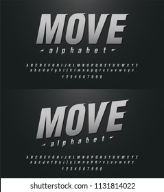 sport modern alphabet and number fonts. technology typography italic font uppercase and lowercase. vector illustrator