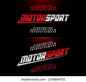 Sport Modern Alphabet And Number Fonts. Motor Sport Racing Typography Italic Font. Vector Illustrator