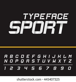 Sport modern english active dynamic simple italic typeface. Capital letters and numbers. Vector typeset for headlines, labels, quotes, titles or posters. Latin alphabet letters.