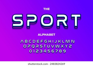 Sport modern font, strong bold type of futuristic typeface alphabet, vector, typography. 