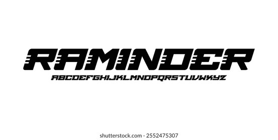 Logo da fonte do alfabeto em negrito Sport Modern Future. Tipografia urbano itálico estilo fontes tecnologia, esporte, marca de filme e logotipos. ilustração vetorial
