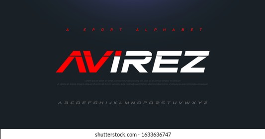 Sport Modern Future Italic Alphabet Font. Typography urban style fonts for technology, digital, movie logo italic style. vector illustration