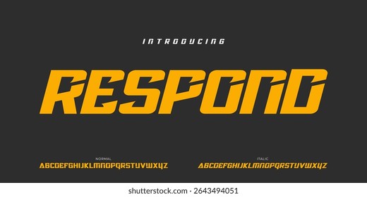 Sport Modern Future Logo Alphabet Font. Typography Abstract Italic Bold Fonts Technology, Sport, Movie Brand and Logos. Vector Illustration