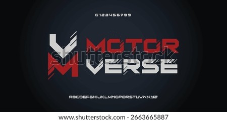 Sport Modern Future Logo Alphabet Font and Number. Typography abstract italic bold fonts technology, sport, movie brand and logos. vector illustration
