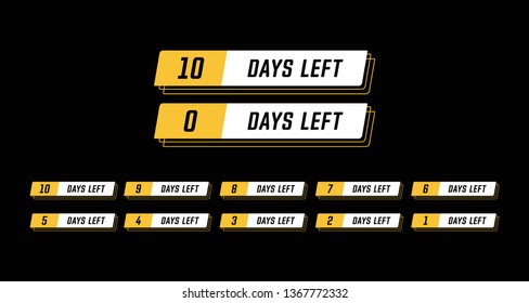 Sport modern horizontal banner coundown number days left set design