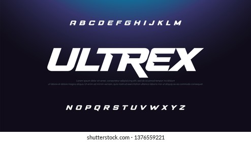 Sport Modern Italic Alphabet Font. Typography urban style fonts for technology, digital, movie logo design. vector illustration - Shutterstock ID 1376559221