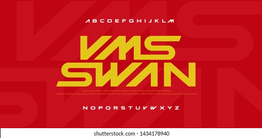 Sport Modern Italic Alphabet Font. Typography fonts for movie technology, sport, motorcycle, racing logo design. vector illustration