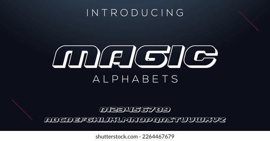 Sport Modern Italic Alphabet Font. Typography urban style fonts for technology, digital, movie logo design. vector illustration
