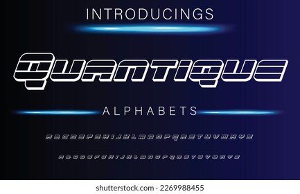 Sport Modern Italic Alphabet Font. Typography urban style fonts for technology, digital, movie logo design. vector illustration