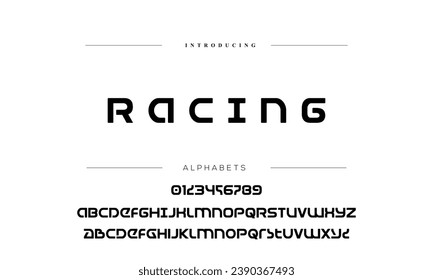 Sport Modern Italic Alphabet Font. Typography urban style fonts for technology, digital, movie logo design. vector illustration