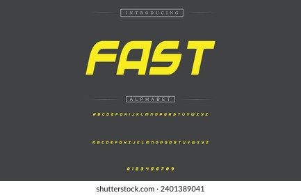 Sport Modern Italic Alphabet Font. Typography urban style fonts for technology, digital, movie logo design. vector illustration