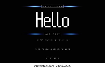 Sport Modern Italic Alphabet Font. Typography urban style fonts for technology, digital, movie logo design. vector illustration