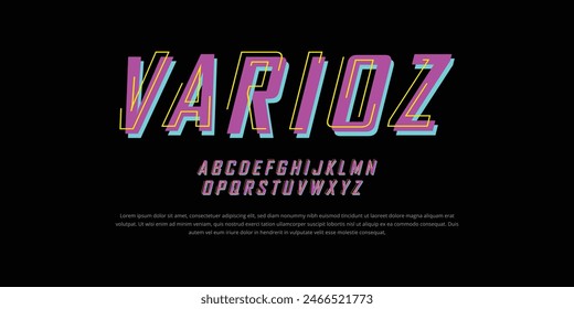 Sport Modern Italic Alphabet Font. Typography neon urban style fonts for technology, digital, movie logo design. vector illustration