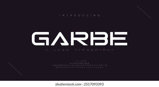 Fonte em Alfabeto Itálico Moderno Sport. Fontes de estilo urbano tipografia para tecnologia, digital, design de logotipo de filme. ilustração vetorial