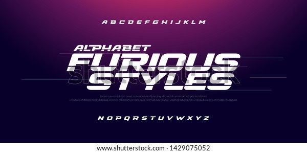 Sport Modern Italic Alphabet Font.\
Typography fast and furious style fonts for movie technology,\
sport, motorcycle, racing logo design. vector\
illustration