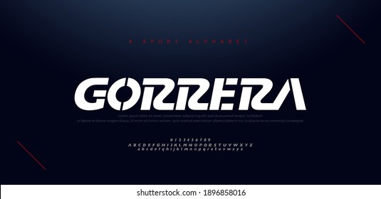 Sport modern italic alphabet fonts and number. Typography, abstract technology, fashion, digital, future creative logo font. vector illustration