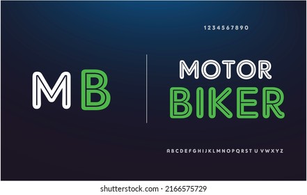 Sport modern italic alphabet letters font.