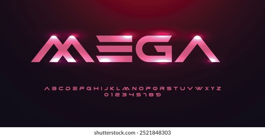sport modern red shiny alphabet font. typography fonts uppercase regular and italic technology concept design. vector illustration