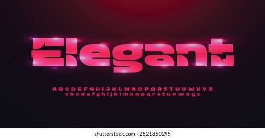 sport modern red shiny alphabet fonts. technology typography italic font uppercase. vector illustrator