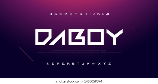 Sport Modern Technology Alphabet Font. Typography for movie, digital, sport, motorcycle, racing logo design fonts. vector illustration