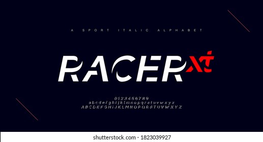 Sport modern urban italic alphabet fonts. Typography, abstract technology, fashion, digital, future creative logo font. vector illustration