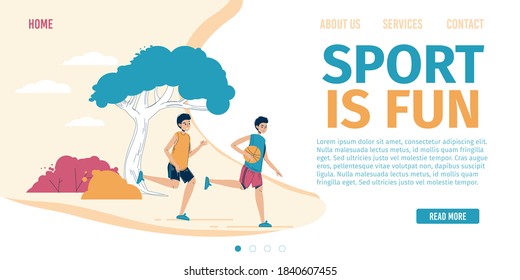 Sport motivation for children. Happy healthy active boy playing ball outdoor in green natural park on fresh air. Daily exercise for kids body development, health care. Landing page design