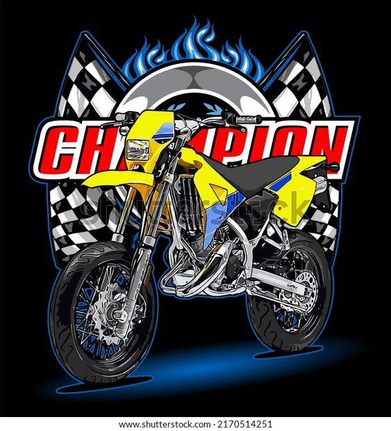 sport motorbike with champion and racing flag as the\
background (6)