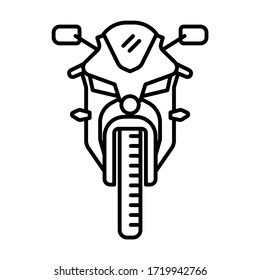 Sport motorbike front view icon outline vector