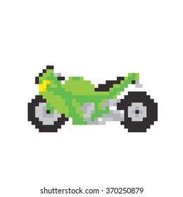 Sport motorbike in pixel art style isolated vector 