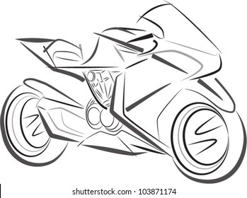 Sport Motorbike Vector Sketch