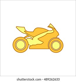 Sport motorcycle flat sign symbol icon on background