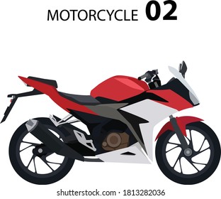 Sport motorcycle flat vector illustration