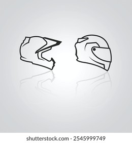 Sport motorcycle helmet icon black pictogram sign of motorcycle helmet motorbike helmet Vector art