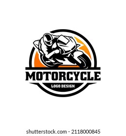 Sport motorcycle logo illustration vector