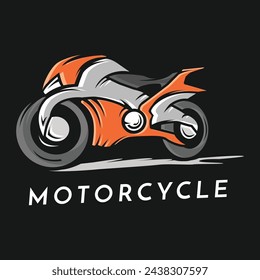 Sport motorcycle logo vector icon illustration.