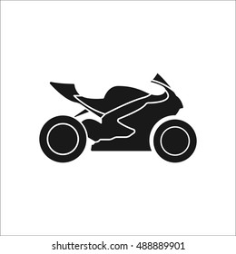 Sport motorcycle profile sign silhouette symbol icon on background