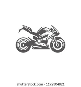 Sport motorcycle silhouette isolated on white background vector illustration. Vector moto bike graphics illustration.
