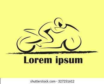 Sport Motorcycle - vector icon. Fast sportbike. Can be used as logotype.