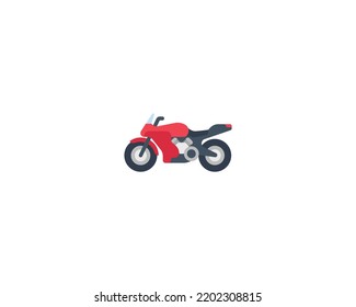 Icono de emoji aislado vector de motocicleta deportiva. Emotismo