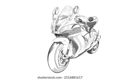 sport motorcycle vehicle sketch with white background