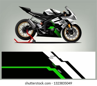Sport motorcycle wrap design. Racing background livery for racing motorcycle vinyl wrap vector 