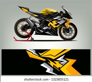 Sport motorcycle wrap design. Racing background livery for racing motorcycle vinyl wrap vector 