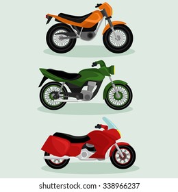 Sport Motorcycles vector image design set for illustration, design, posters,  signs, labels, stickers and other creative need. 