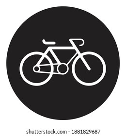 Sport Mountain Bicycle Flat Icon Isolated On White Background