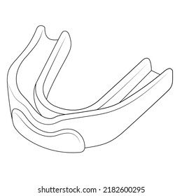 Sport Mouthguard Sketch Vector Illustration