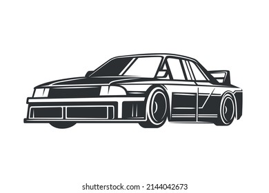 Sport muscle car vector illustration. Poster of sport car.