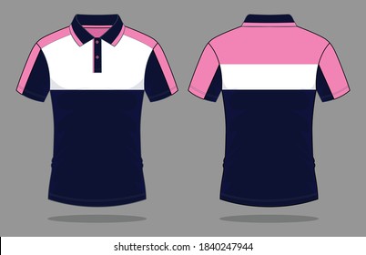 pink and white polo shirt