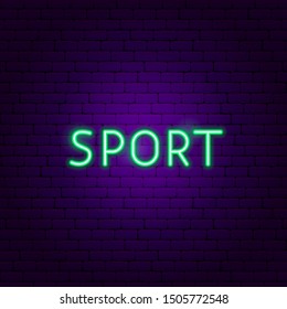 Sport Neon Text. Vector Illustration of Activity Promotion.