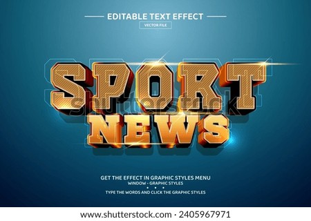 Sport news 3D editable text effect template