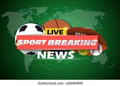 Sport news background, breaking news, sport news theme. Vector EPS10